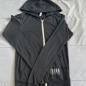 Bella Canvas Charcoal Gray Zip Hoodie with OHANA Print